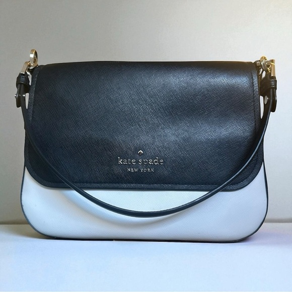 kate spade Handbags - Kate Spade Shoulder Bag Adjustable Crossbody Black & White